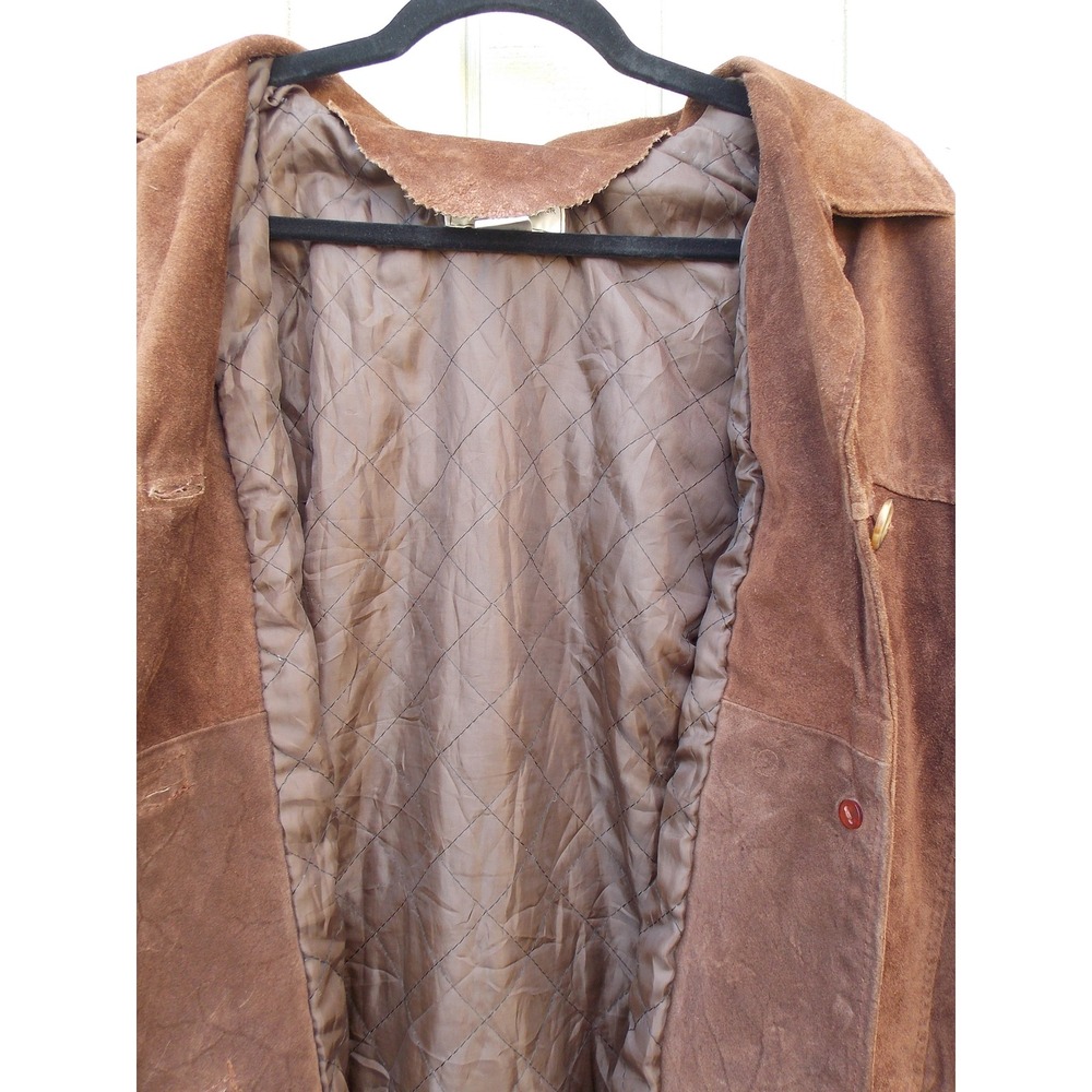 Casual Corner Suede Leather Barn Jacket Vintage Women Size 12 Brown Made Italy - Picture 5 of 9